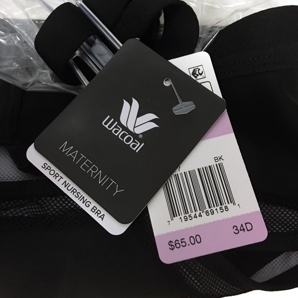 Wacoal Bra Maternity Sport Nursing Black 34D Nylon & Lycra - Picture 6 of 9